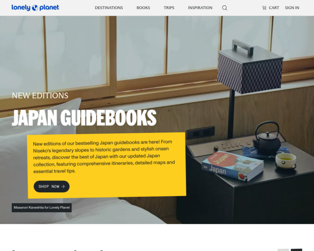 Screenshot of the Lonely Planet Travel Guides website