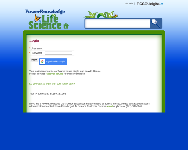 Screenshot of the Power Knowledge Life Science: Habitats and Ecosystems website