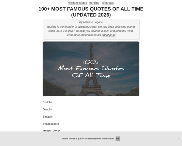 Screenshot of the Quotes the 3rd! website