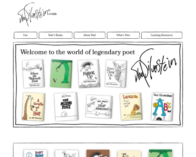 Screenshot of the Shel Siverstein website