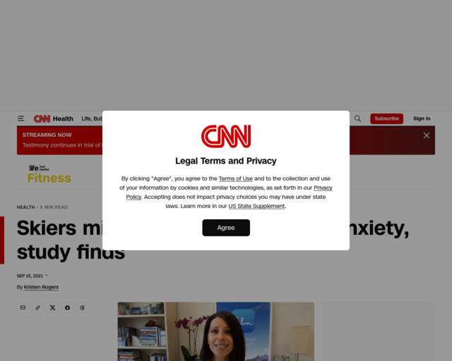 Screenshot of the Skiing and Anxiety website