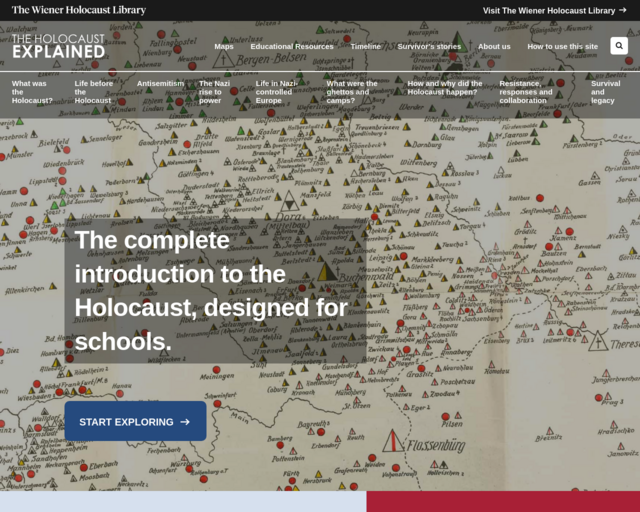 Screenshot of the The Holocaust Explained website