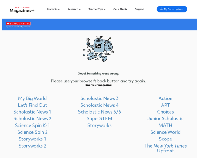 Screenshot of the Scholastic - Civics in Action: Political Parties website