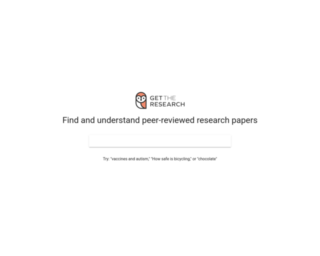 Screenshot of the Get the Research website