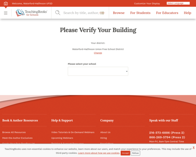 Screenshot of the TeachingBooks website