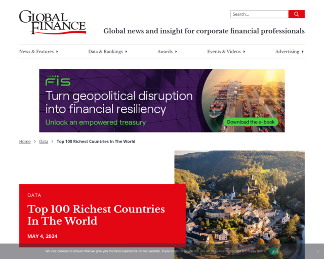 Screenshot of the Comparing GDP of Countries website