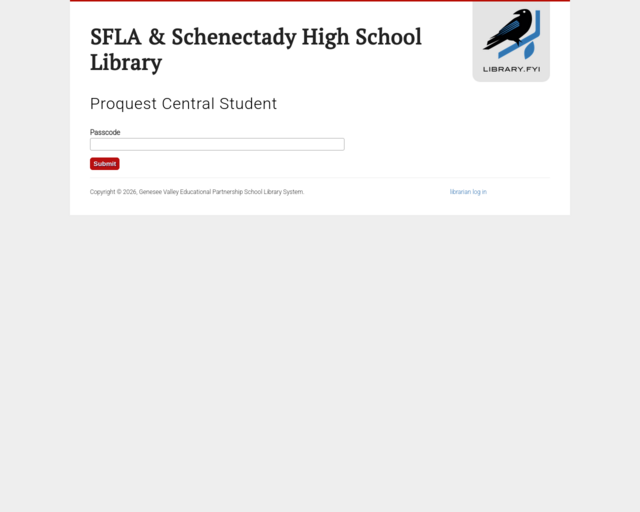 Screenshot of the Proquest Database Link website