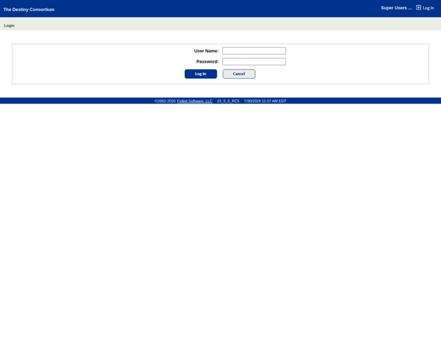Screenshot of the OPAC website