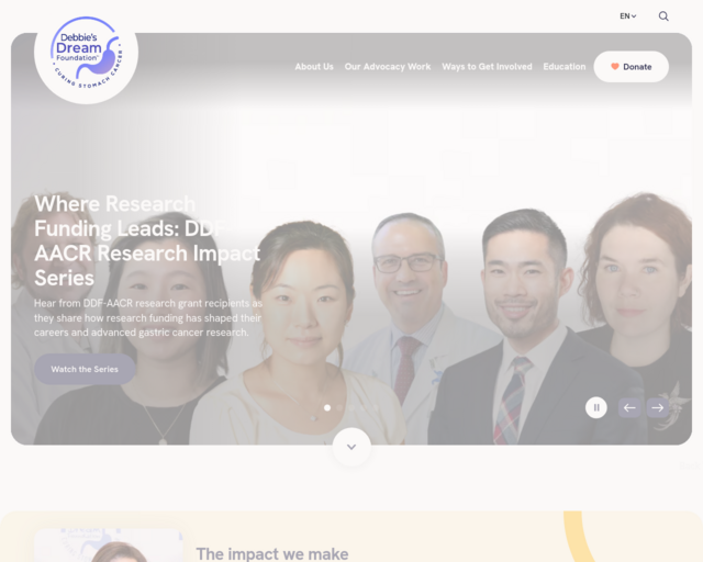 Screenshot of the Debbie's Dream Foundation website