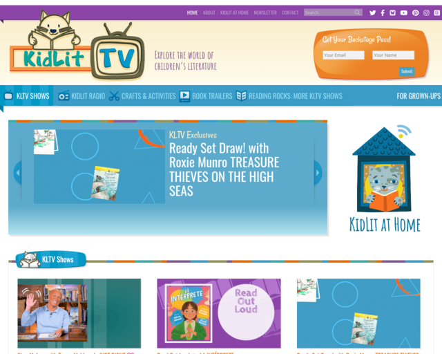 Screenshot of the KidLit TV website