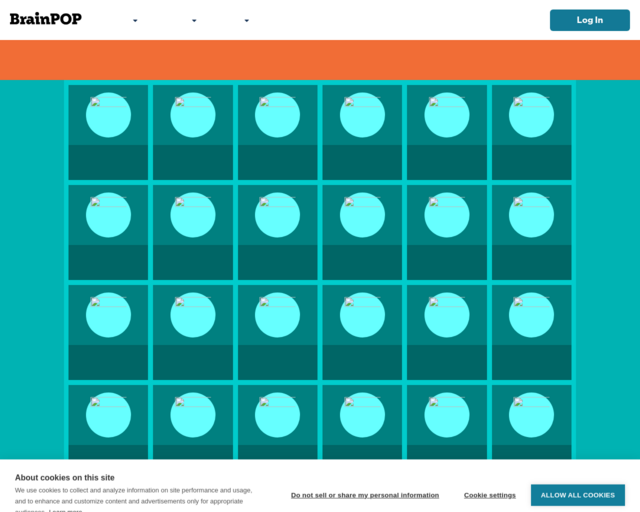 Screenshot of the Brain Pop: US History website