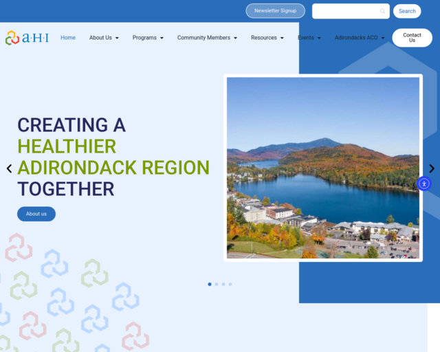 Screenshot of the Adirondack Health Institute website