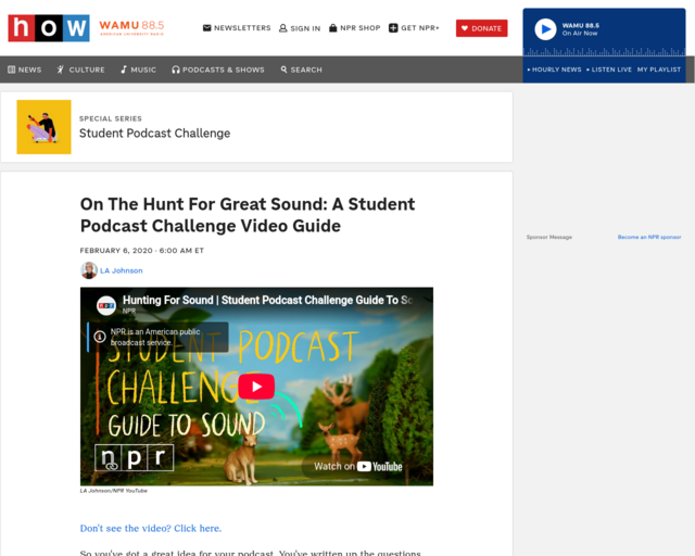 Screenshot of the The Hunt for Great Sound website