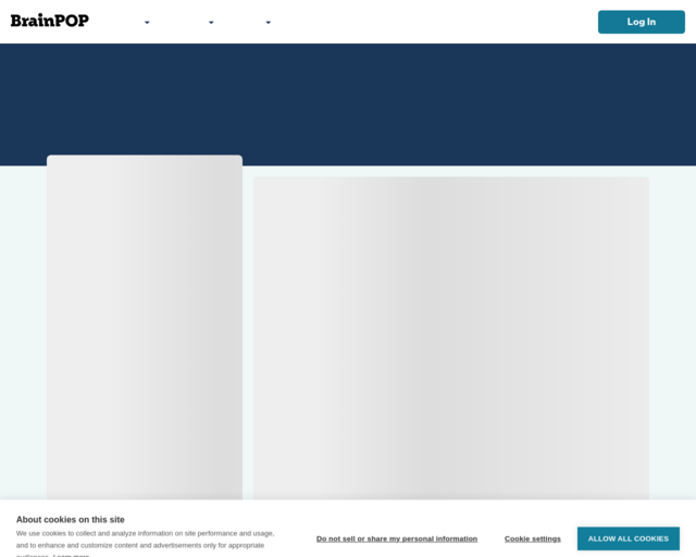 Screenshot of the Underwater World @ BrainPop website