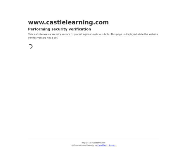 Screenshot of the Castle Learning website