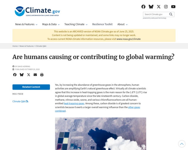 Screenshot of the Climate.gov website
