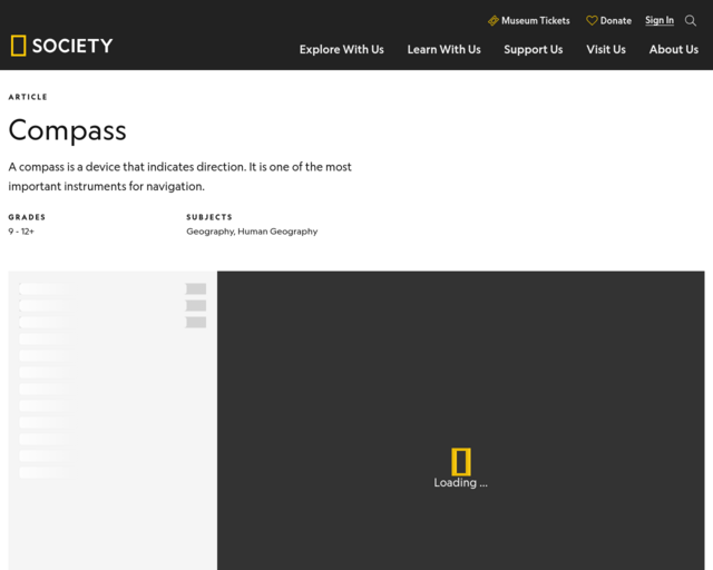 Screenshot of the Compass website