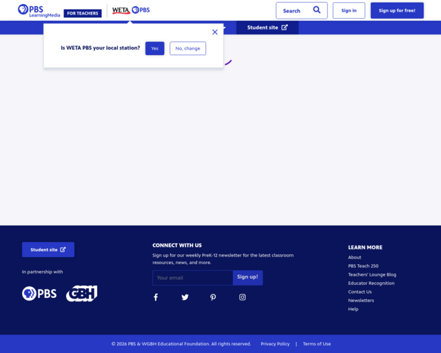 Screenshot of the PBS Civics & Government website