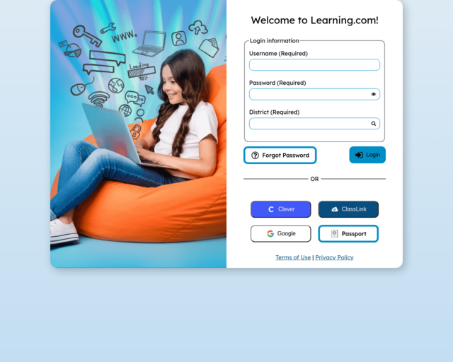 Screenshot of the Learning.com website