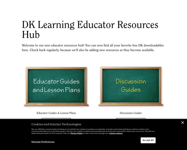 Screenshot of the DK Find out website