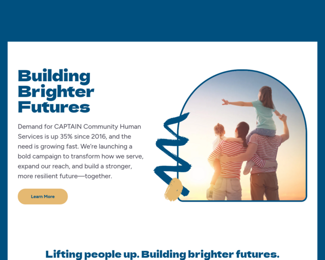 Screenshot of the CAPTAIN Community Human Services website