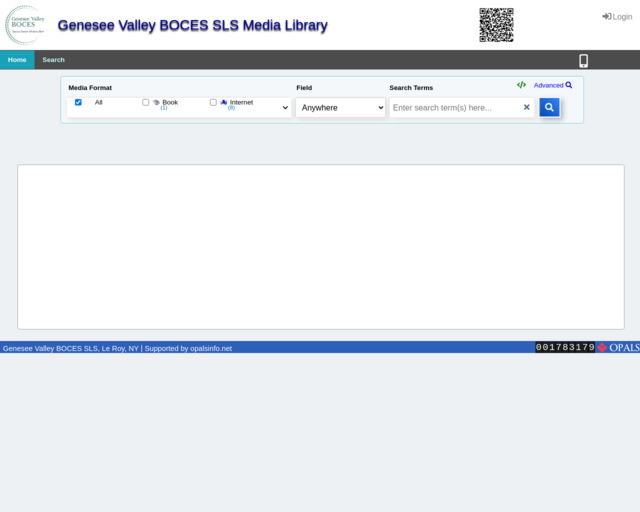 Screenshot of the GV Boces Media Library (for teachers) website