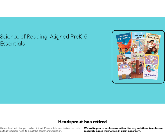 Screenshot of the Headsprout website