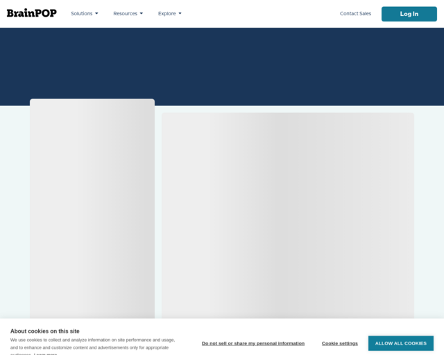 Screenshot of the Tundra BrainPop website