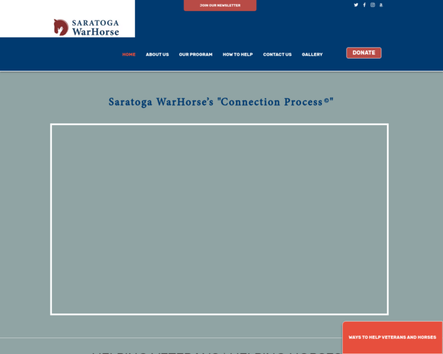 Screenshot of the Saratoga WarHorse website