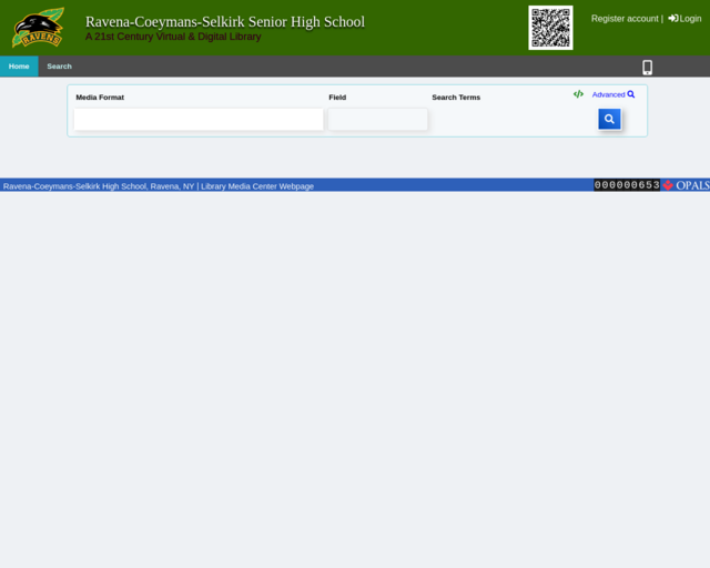 Screenshot of the OPAC website