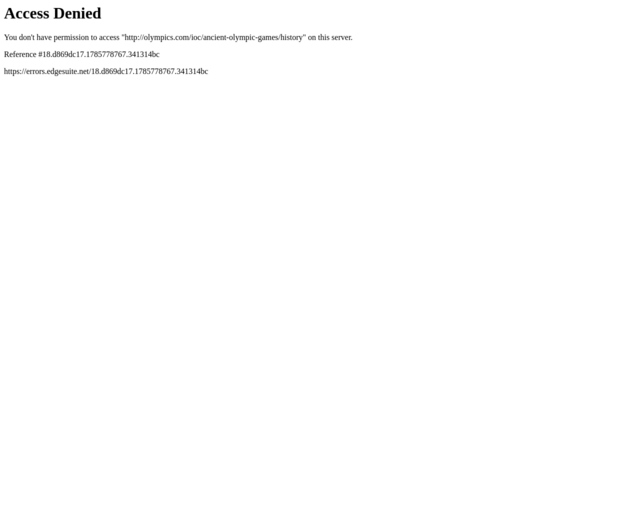 Screenshot of the Olympic Committee website