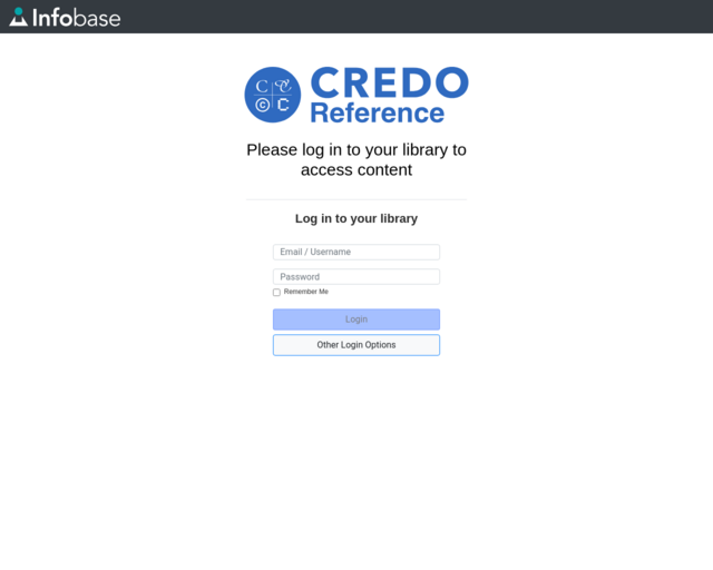 Screenshot of the Credo Reference website