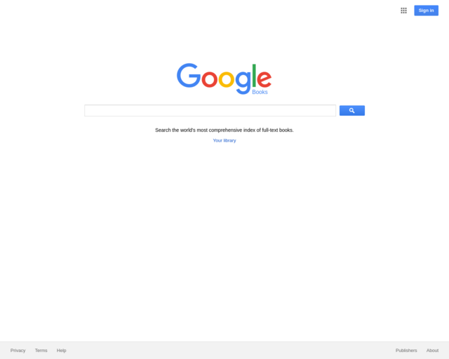 Screenshot of the Google Books website