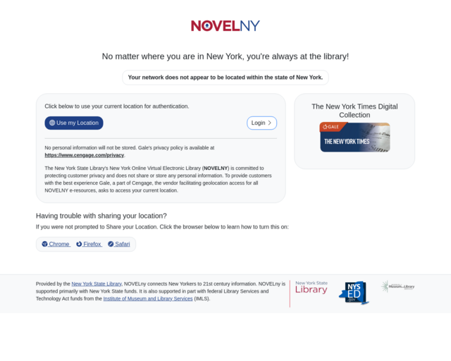 Screenshot of the New York Times website