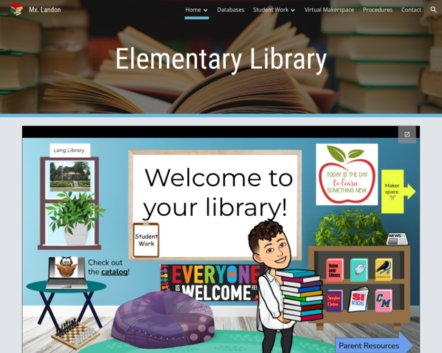 Screenshot of the Library Website website