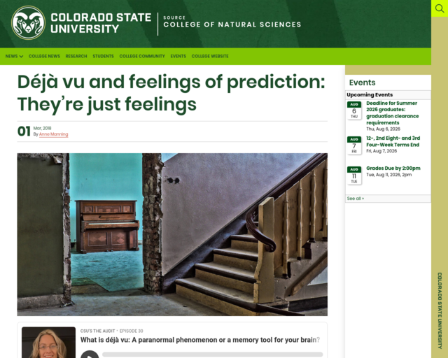 Screenshot of the Deja Vu website