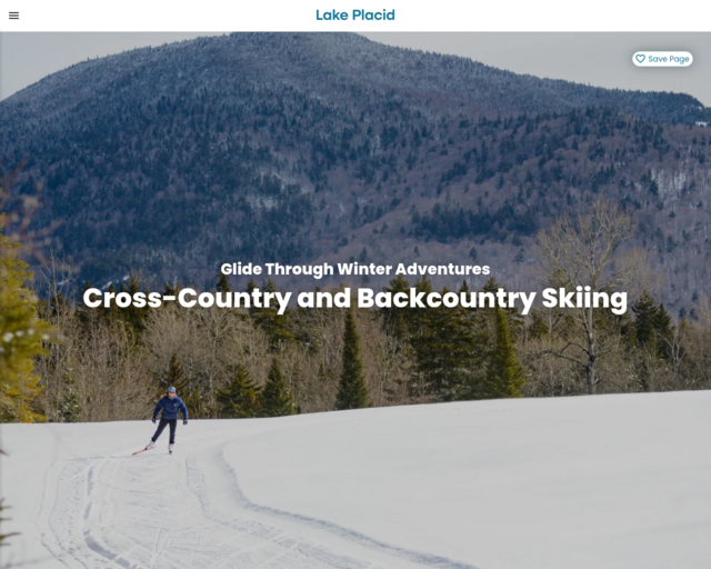 Screenshot of the Lake Placid Ski Trails website