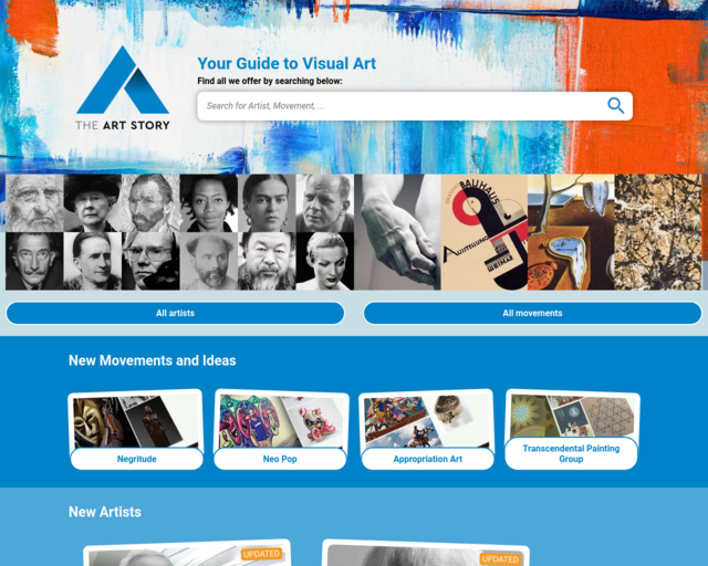 Screenshot of the The Art Story - Modern Art Insight - Website website