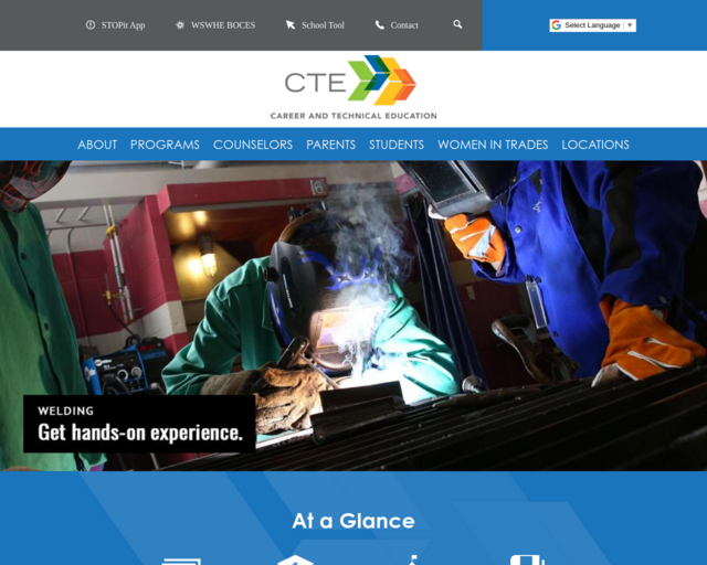 Screenshot of the Career & Technical Education website