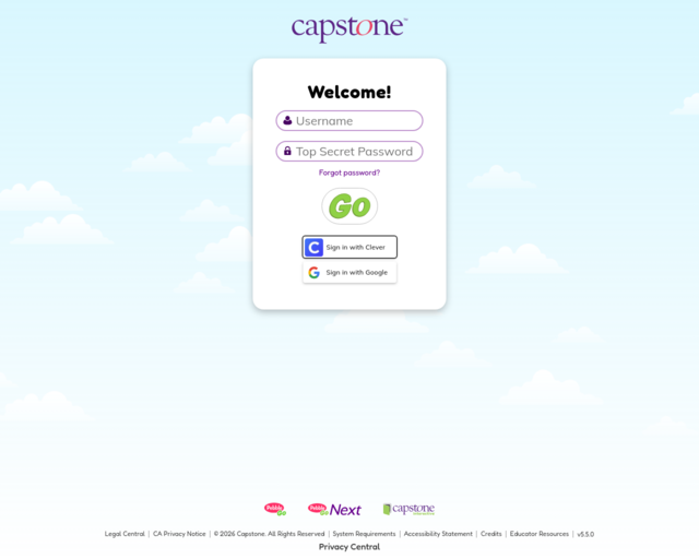 Screenshot of the Pebble Go: Fish website