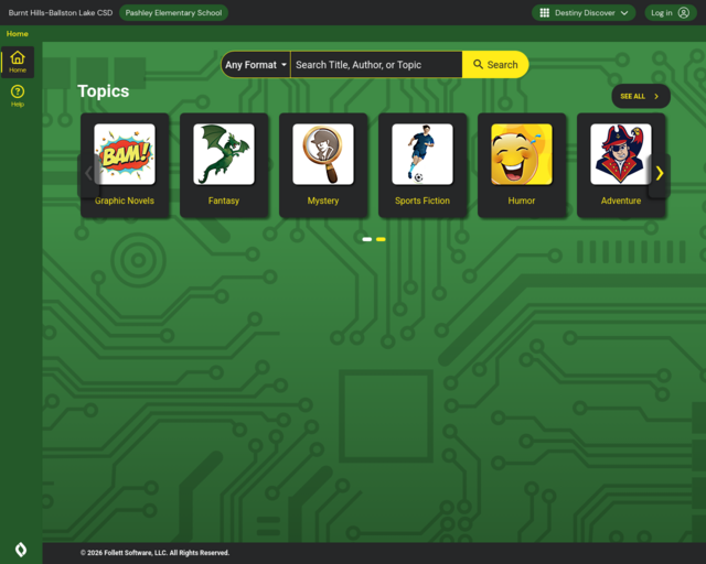 Screenshot of the OPAC website