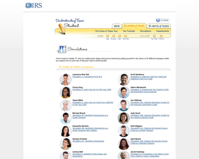 Screenshot of the Internal Revenue Service: Understanding Taxes website