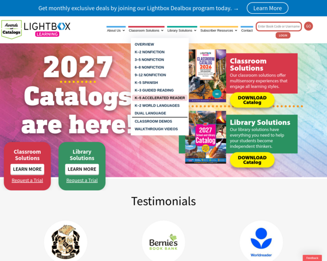 Screenshot of the AV2Books website