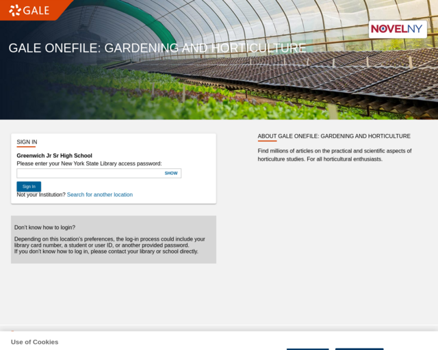 Screenshot of the Gale Gardening & Horticulture website