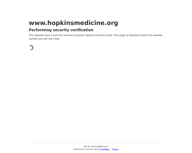 Screenshot of the Johns Hopkins Health website