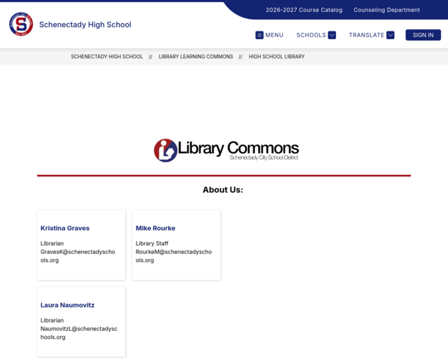 Screenshot of the Library Website website
