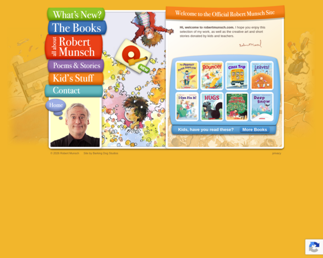 Screenshot of the Robert Munsch website