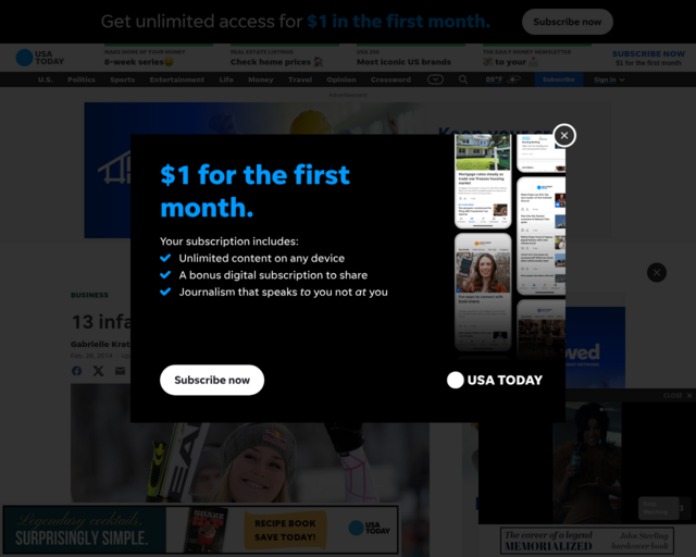 Screenshot of the 13 Infamous Tax Cheaters website