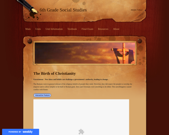Screenshot of the Christianity website