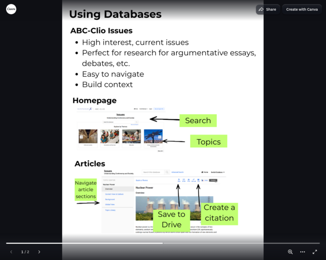 Screenshot of the Database Rundown website